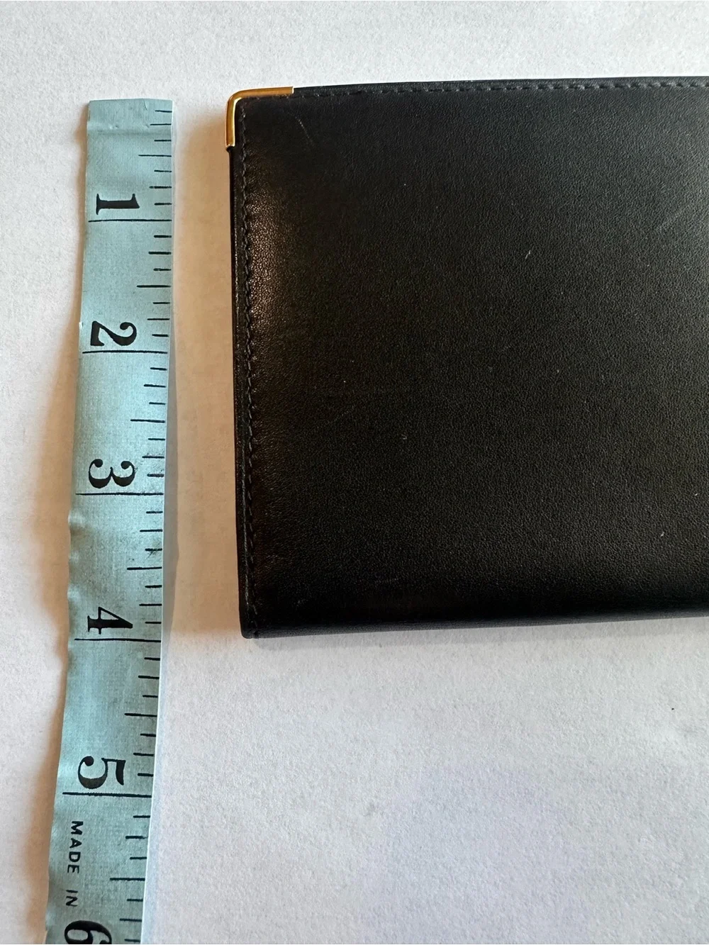 Dunhill Black Leather Long Card Organizer with Gold Accents Unisex